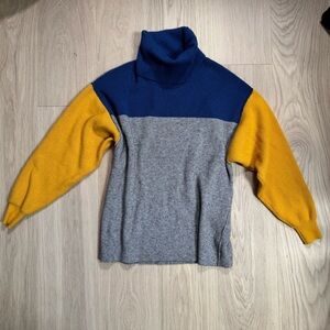 Free People Softly Structured Colorblocked Turtleneck Sweater XS/TP
